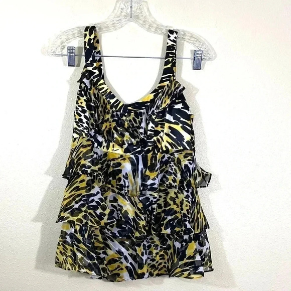 Cache Skirt Suit Set Leopard Yellow Black Small/6 - Picture 3 of 7